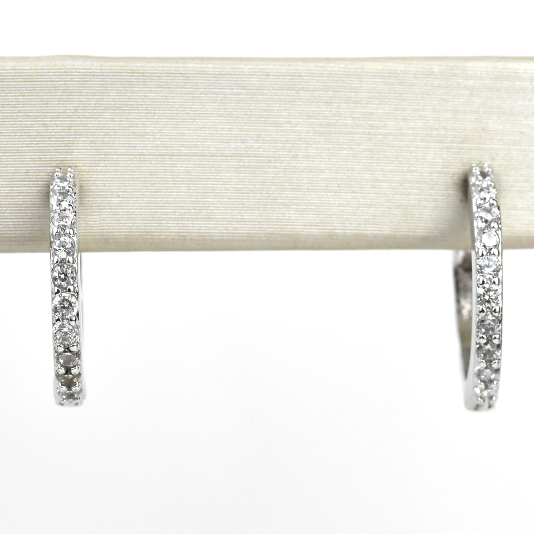 Silver Plated Crystal Beetle Earrings - Goldmakers Fine Jewelry