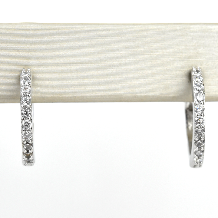 Silver Plated Crystal Beetle Earrings - Goldmakers Fine Jewelry