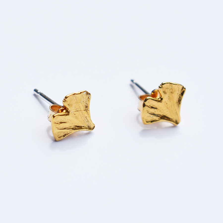 Ginkgo Post Earrings in Gold Vermeil - Goldmakers Fine Jewelry