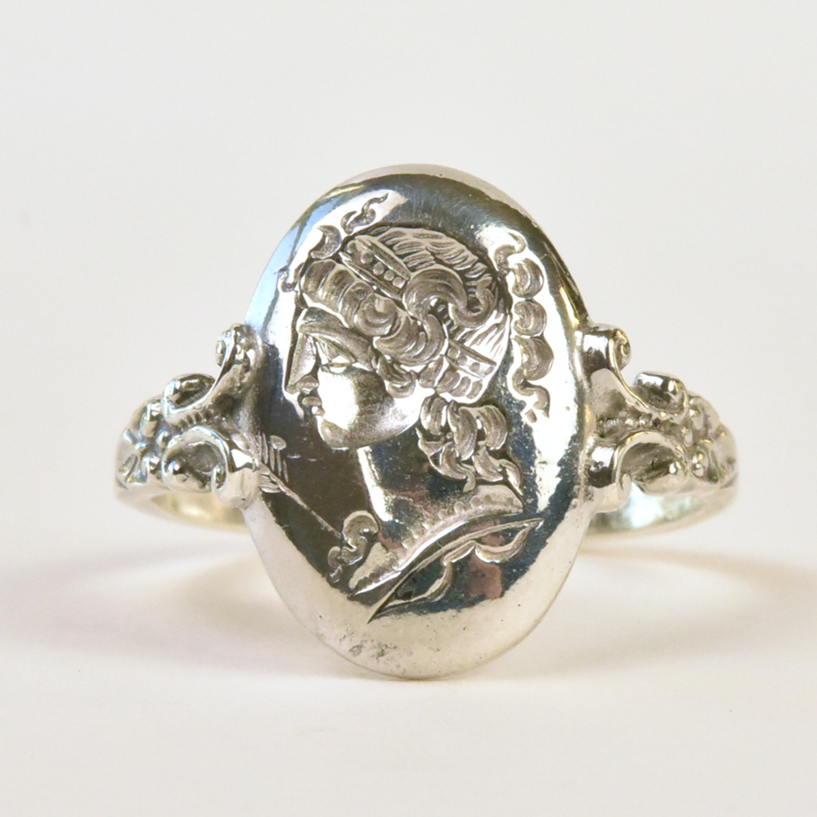 Goddess Intaglio Ring in Silver - Goldmakers Fine Jewelry