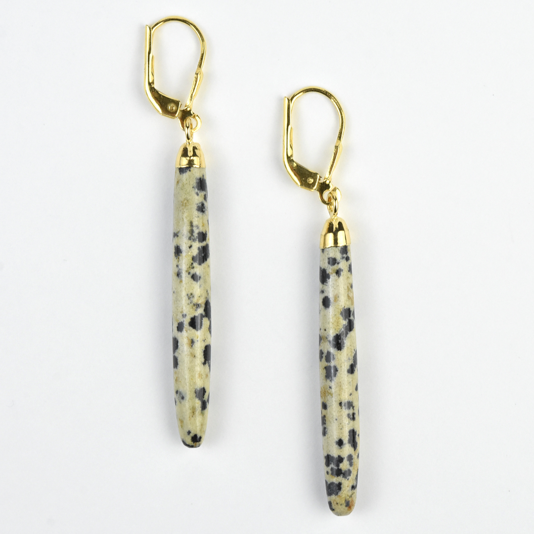 Speckled Jasper Saber Earrings - Goldmakers Fine Jewelry