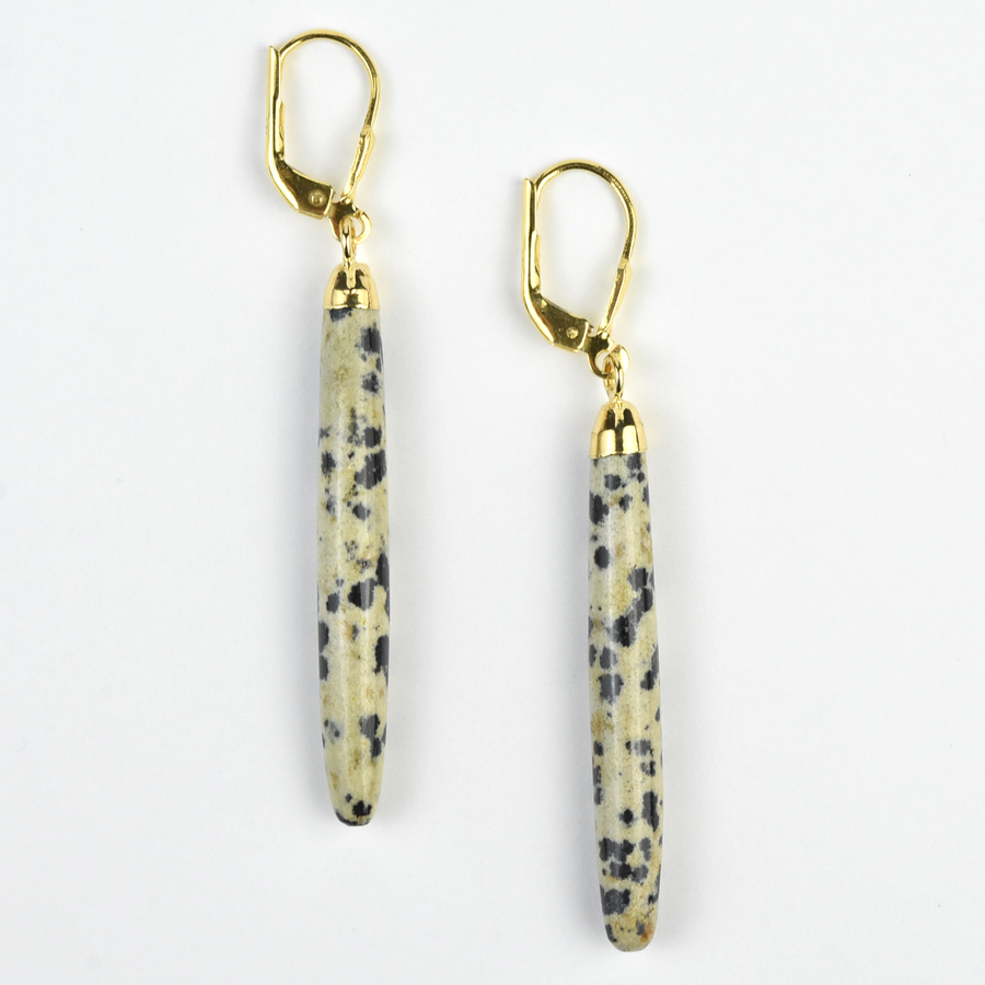 Speckled Jasper Saber Earrings - Goldmakers Fine Jewelry