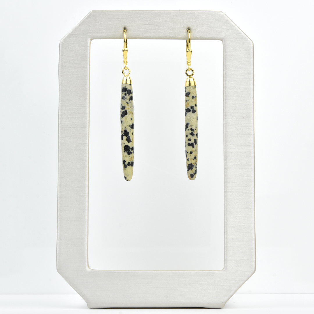 Speckled Jasper Saber Earrings - Goldmakers Fine Jewelry