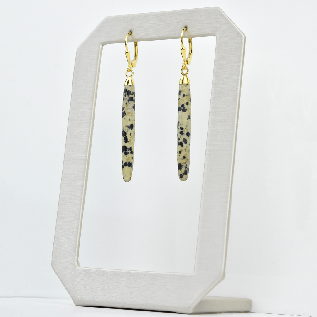 Speckled Jasper Saber Earrings - Goldmakers Fine Jewelry