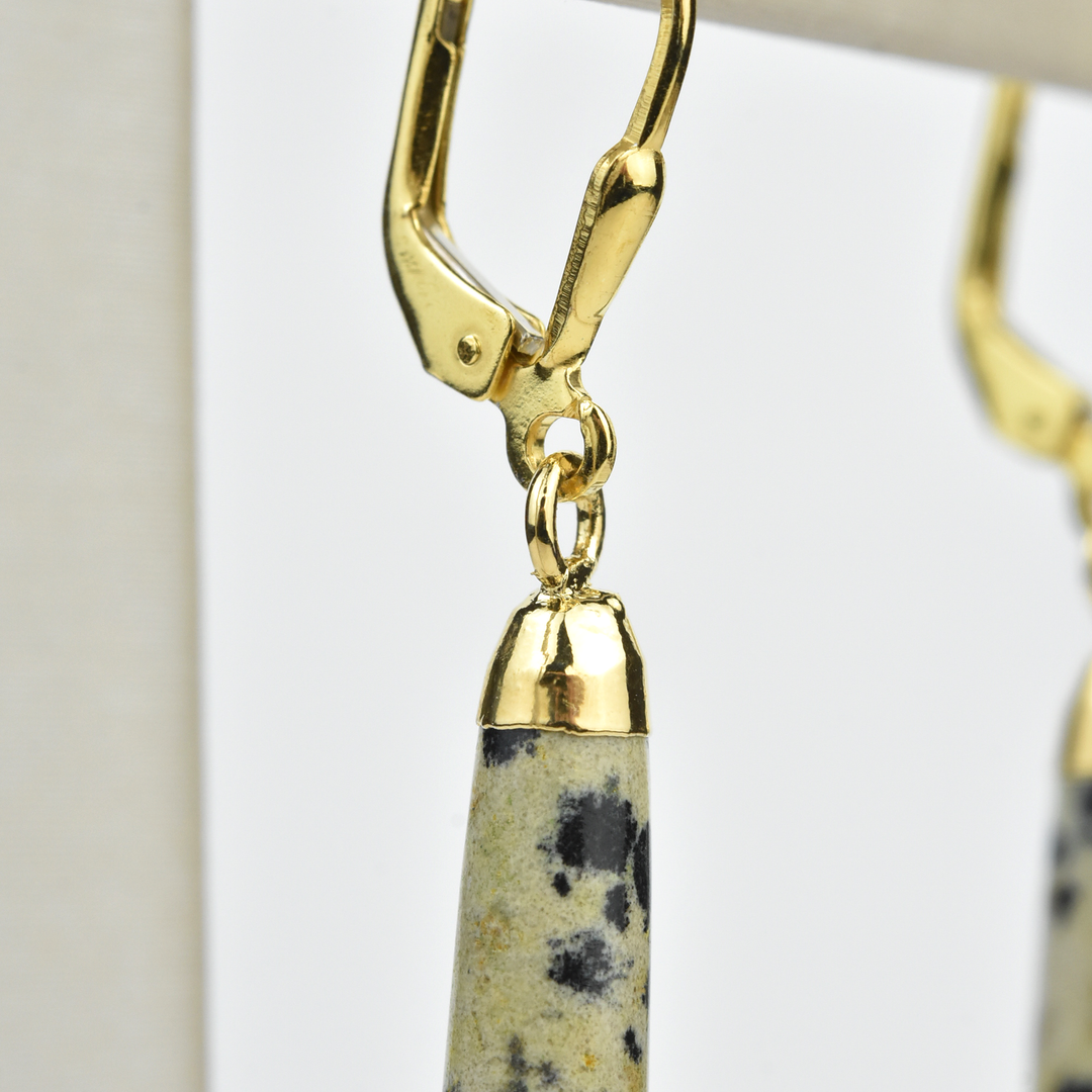 Speckled Jasper Saber Earrings - Goldmakers Fine Jewelry