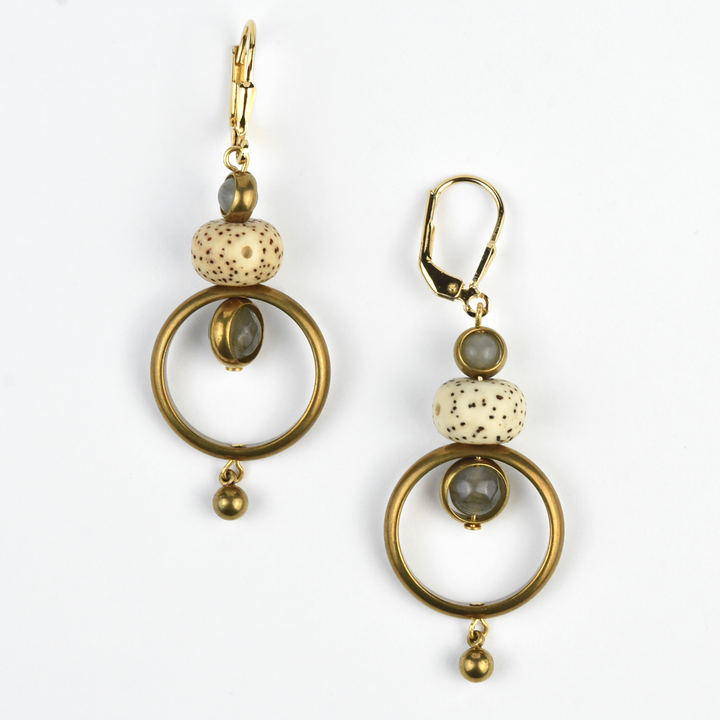 Speckled Jasper and Labradorite Earrings - Goldmakers Fine Jewelry