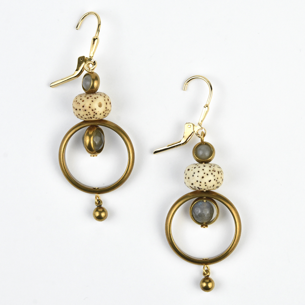 Speckled Jasper and Labradorite Earrings - Goldmakers Fine Jewelry