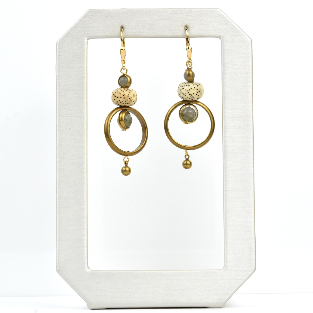 Speckled Jasper and Labradorite Earrings - Goldmakers Fine Jewelry