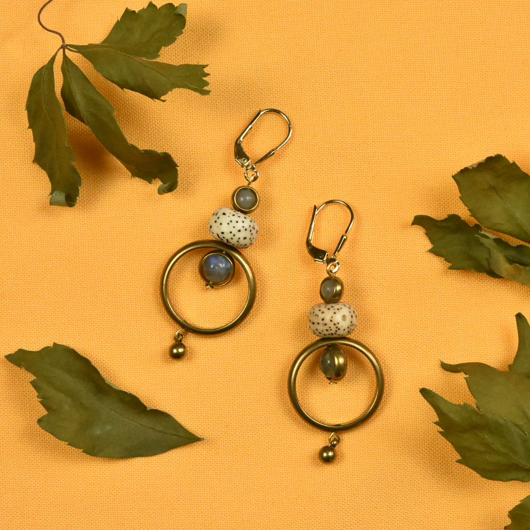 Speckled Jasper and Labradorite Earrings - Goldmakers Fine Jewelry