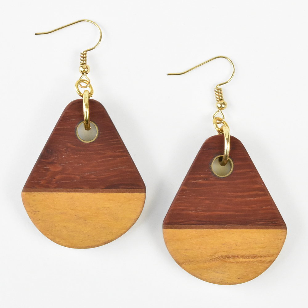 Medium Wooden Earrings by Jules - Goldmakers Fine Jewelry