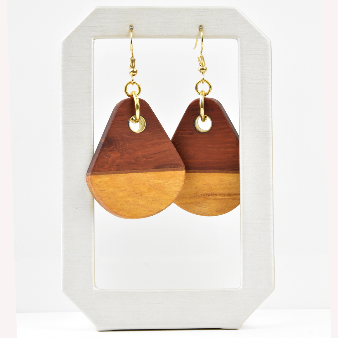 Medium Wooden Earrings by Jules - Goldmakers Fine Jewelry
