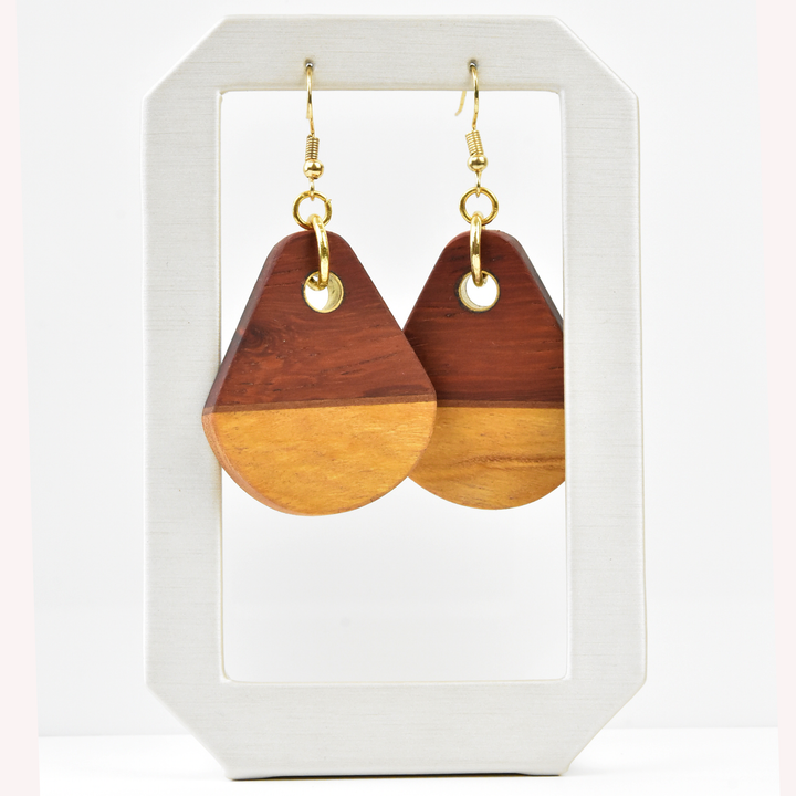 Medium Wooden Earrings by Jules - Goldmakers Fine Jewelry