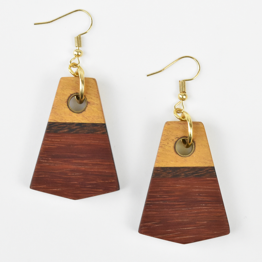 Medium Wooden Earrings by Jules - Goldmakers Fine Jewelry