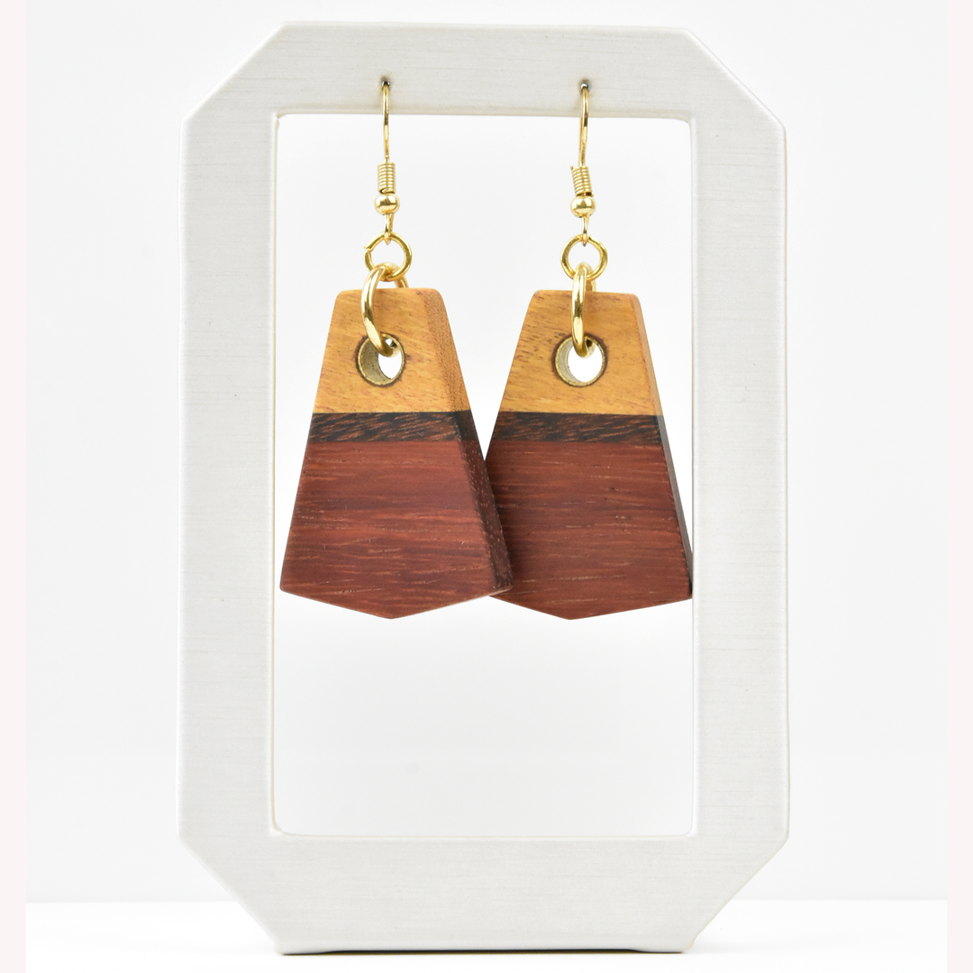 Medium Wooden Earrings by Jules - Goldmakers Fine Jewelry