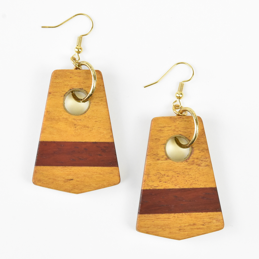 Medium Wooden Earrings by Jules - Goldmakers Fine Jewelry