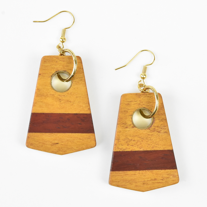 Medium Wooden Earrings by Jules - Goldmakers Fine Jewelry