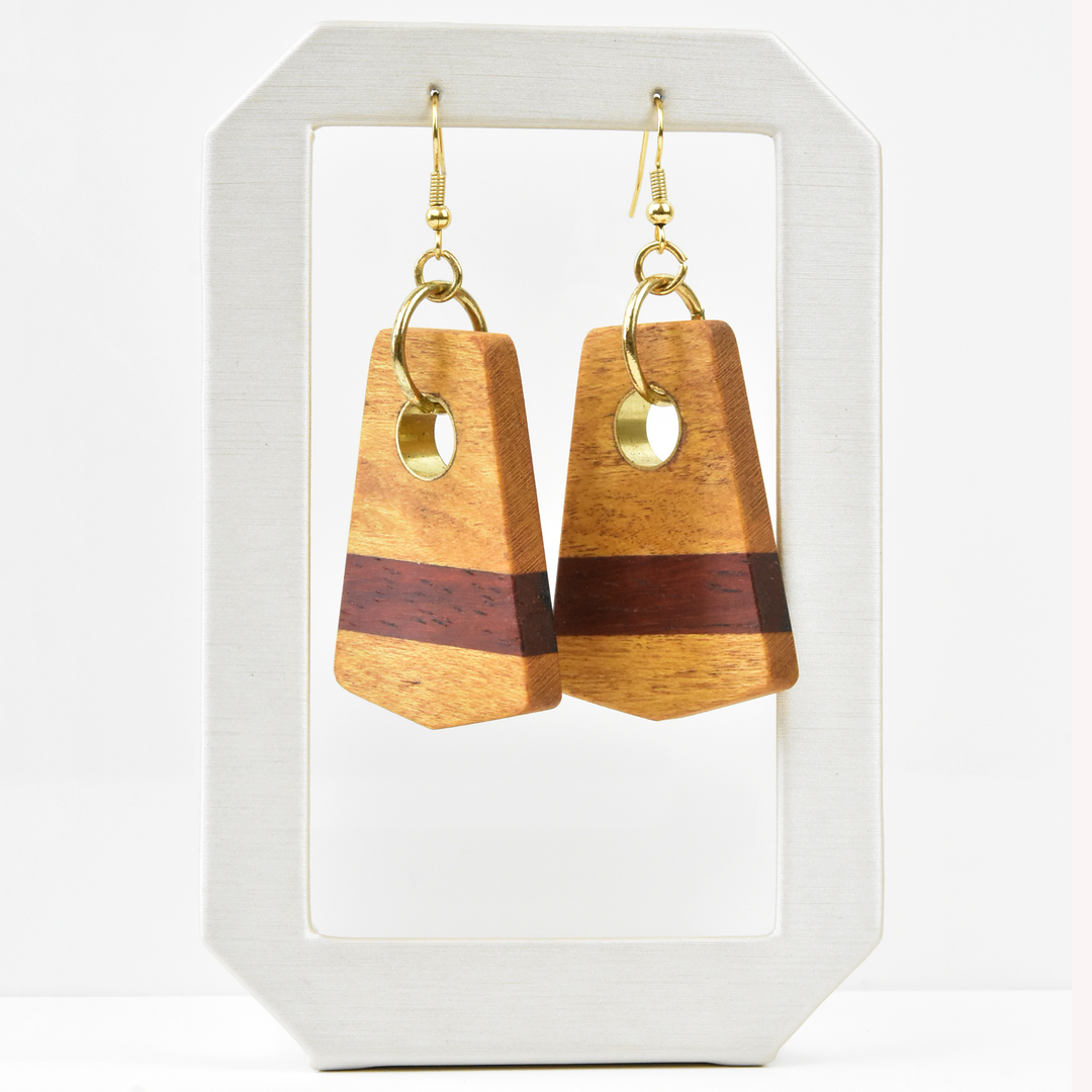 Medium Wooden Earrings by Jules - Goldmakers Fine Jewelry