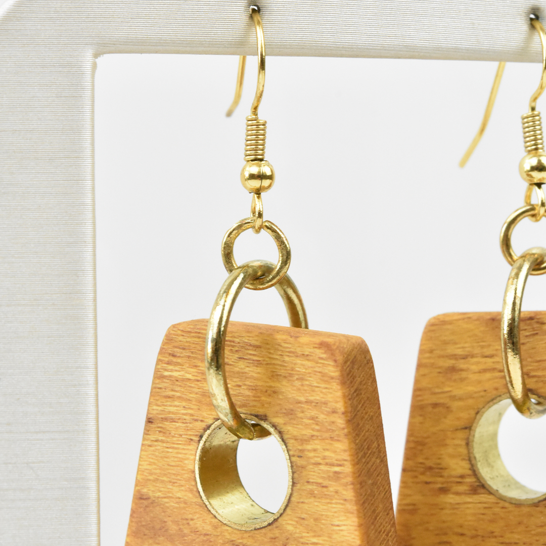 Medium Wooden Earrings by Jules - Goldmakers Fine Jewelry
