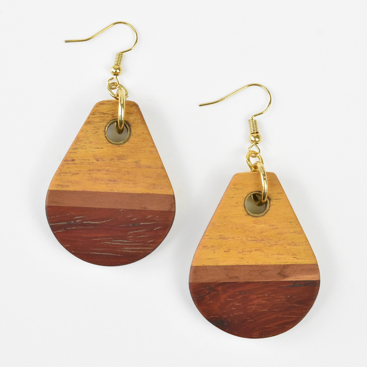Medium Wooden Earrings by Jules - Goldmakers Fine Jewelry