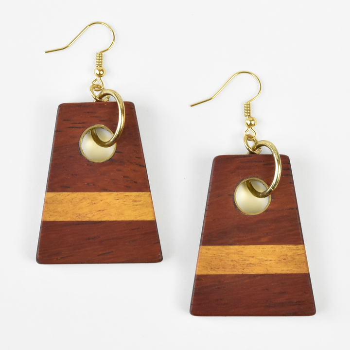 Medium Wooden Earrings by Jules - Goldmakers Fine Jewelry