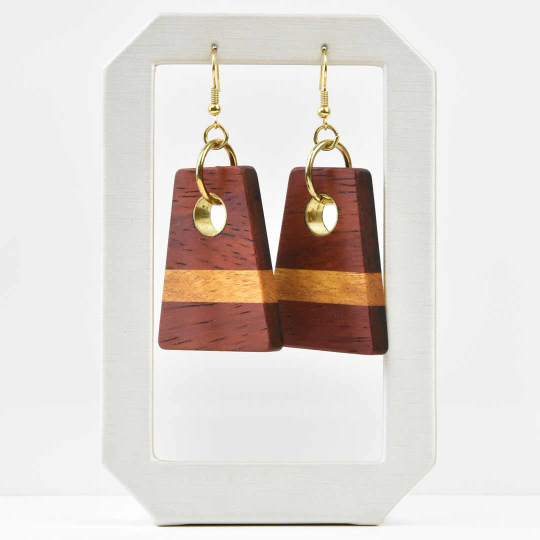 Medium Wooden Earrings by Jules - Goldmakers Fine Jewelry