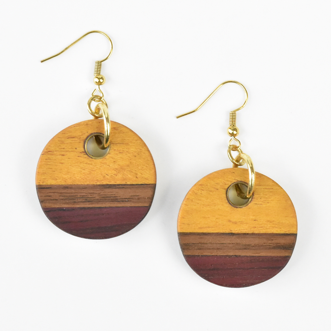 Small Wooden Earrings by Jules - Goldmakers Fine Jewelry
