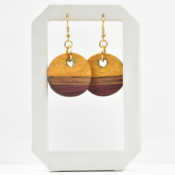 Small Wooden Earrings by Jules - Goldmakers Fine Jewelry
