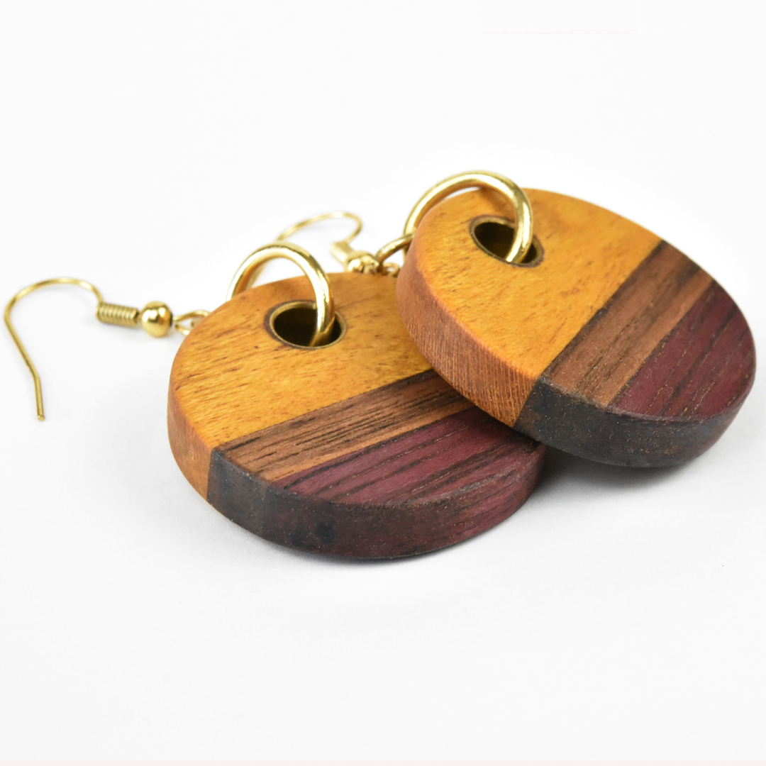 Small Wooden Earrings by Jules - Goldmakers Fine Jewelry