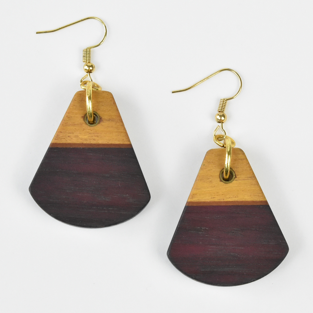 Small Wooden Earrings by Jules - Goldmakers Fine Jewelry