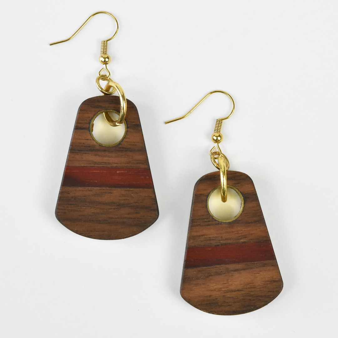 Small Wooden Earrings by Jules - Goldmakers Fine Jewelry