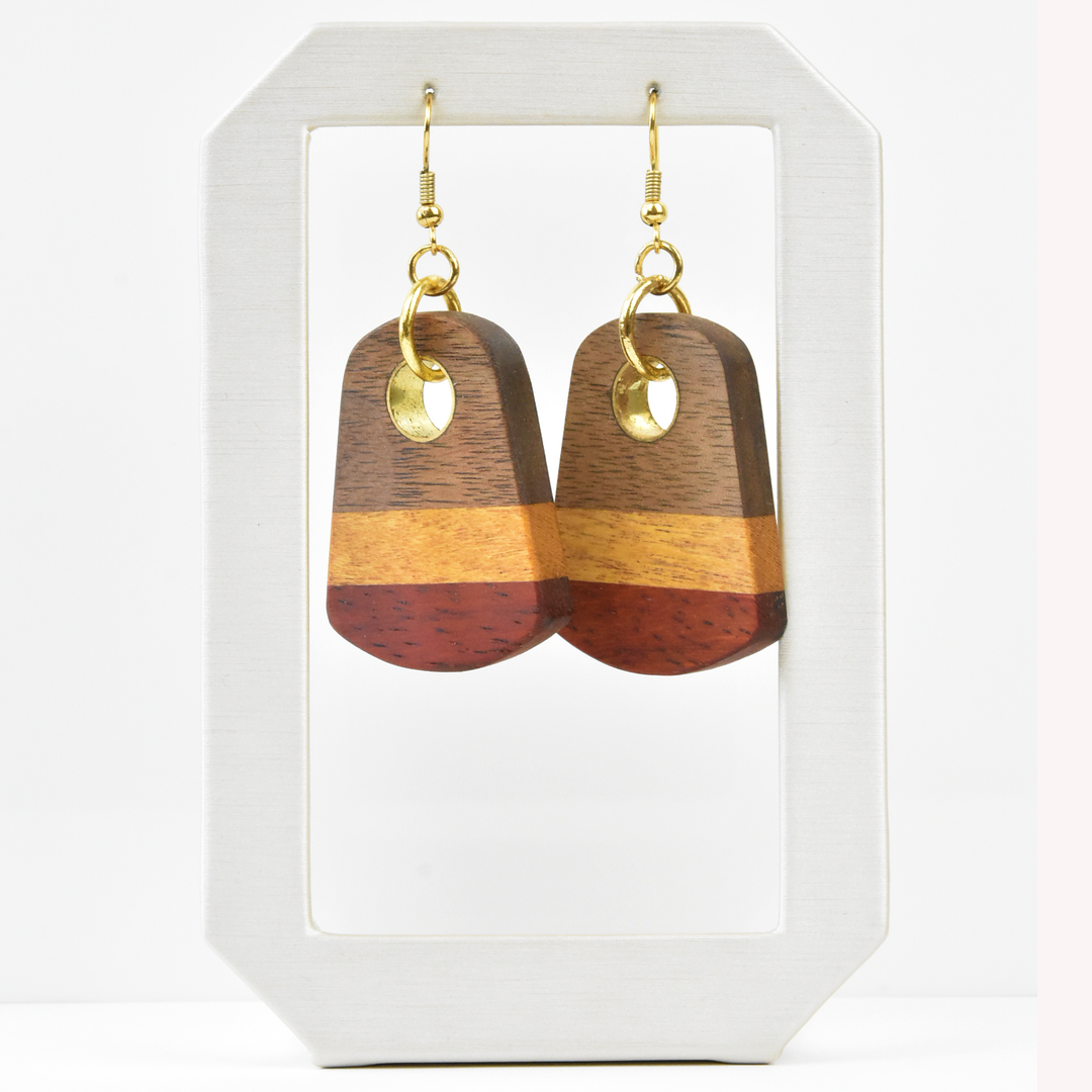Small Wooden Earrings by Jules - Goldmakers Fine Jewelry