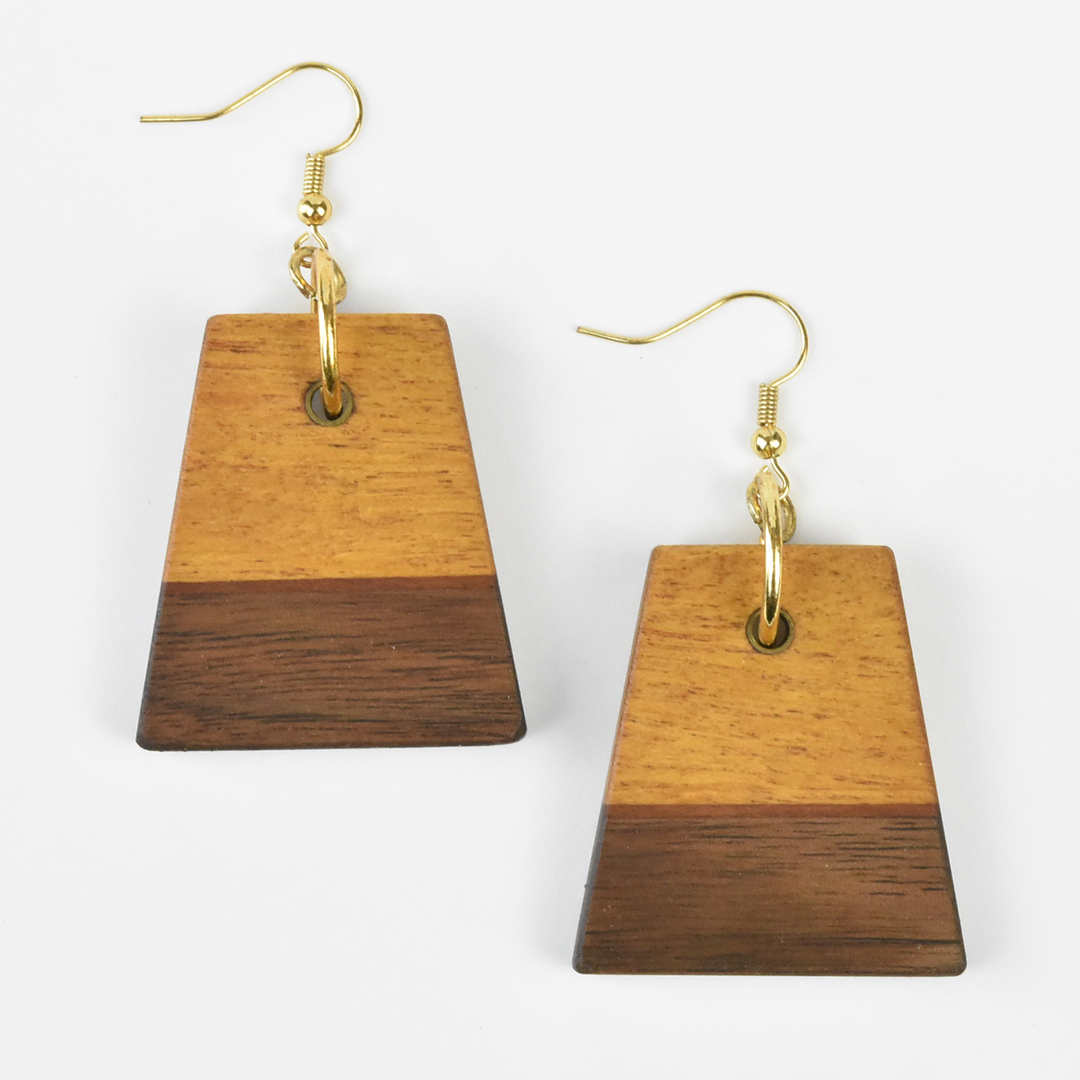Small Wooden Earrings by Jules - Goldmakers Fine Jewelry