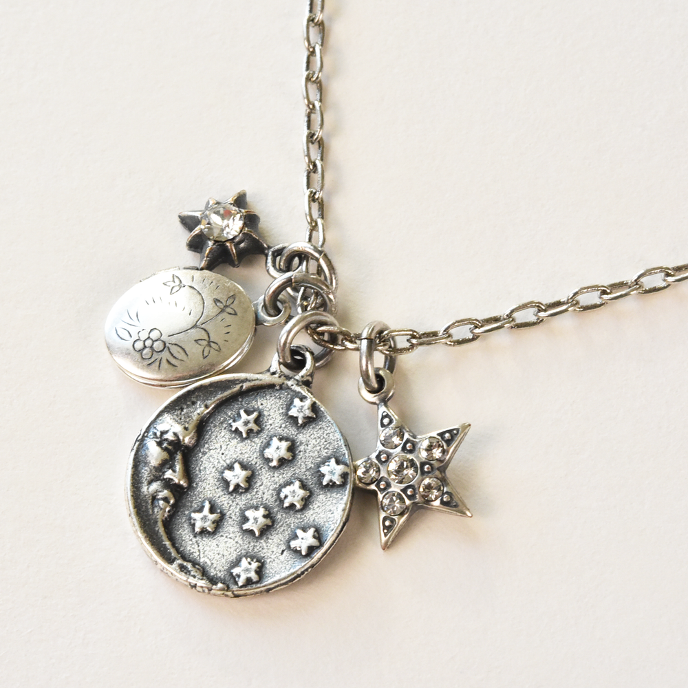 Silver Four Pendant Locket Necklace - Goldmakers Fine Jewelry