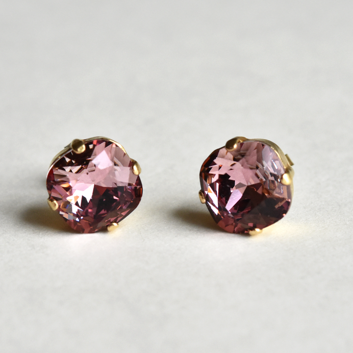 Crystal Studs in Gold - Goldmakers Fine Jewelry