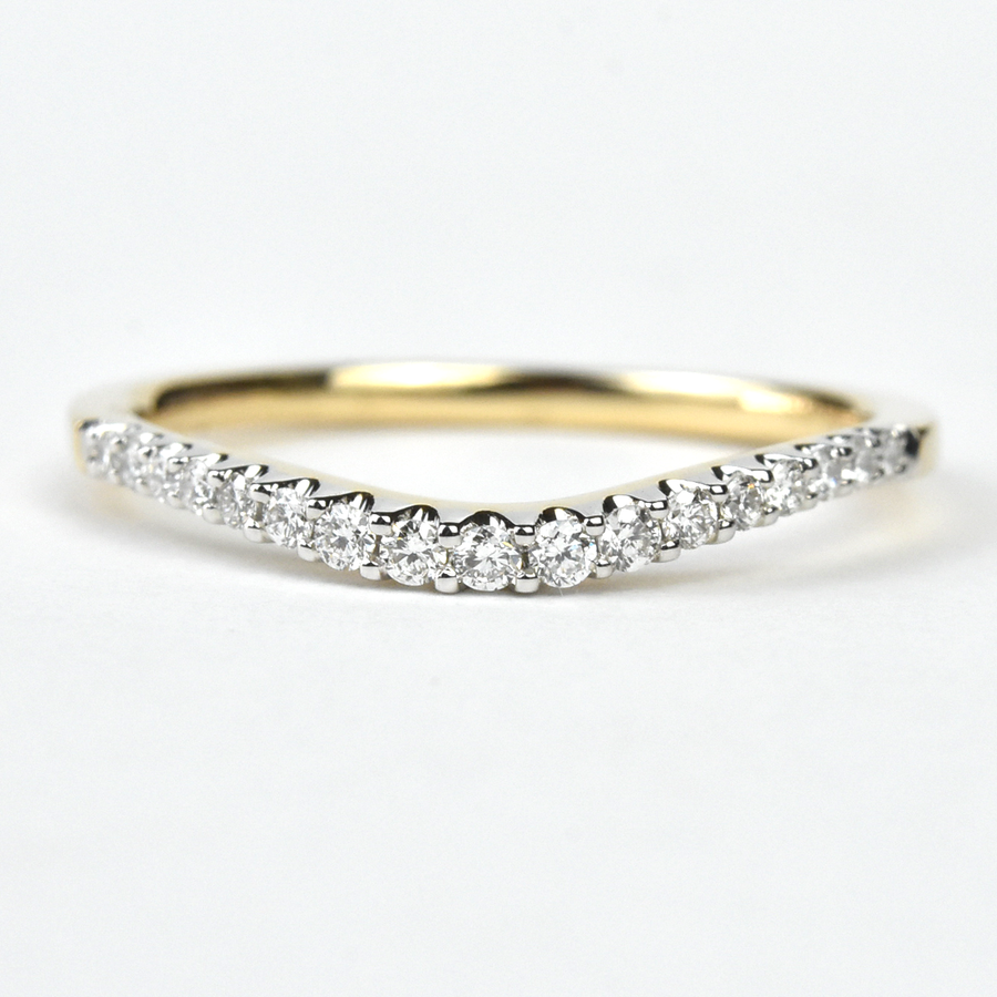 Classic Curved Diamond Band #1 in Yellow Gold - Goldmakers Fine Jewelry