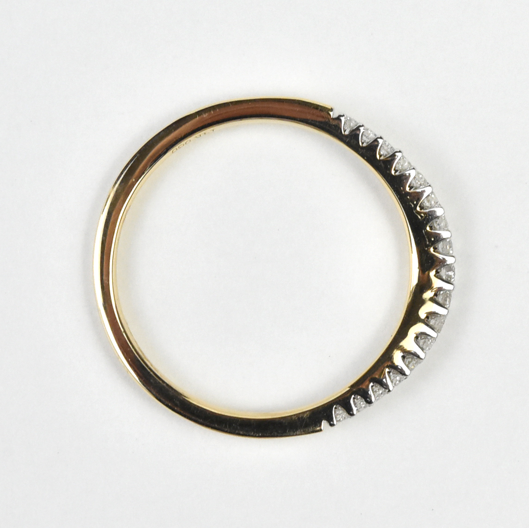 Classic Curved Diamond Band #1 in Yellow Gold - Goldmakers Fine Jewelry