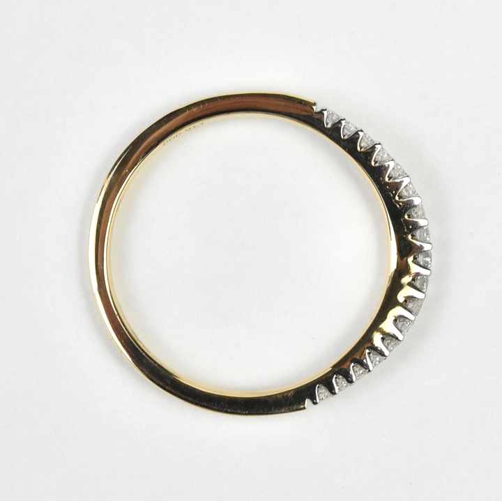 Classic Curved Diamond Band #1 in Yellow Gold - Goldmakers Fine Jewelry