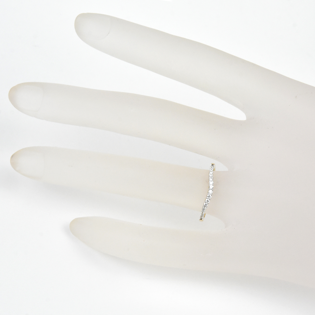 Classic Curved Diamond Band #1 in Yellow Gold - Goldmakers Fine Jewelry