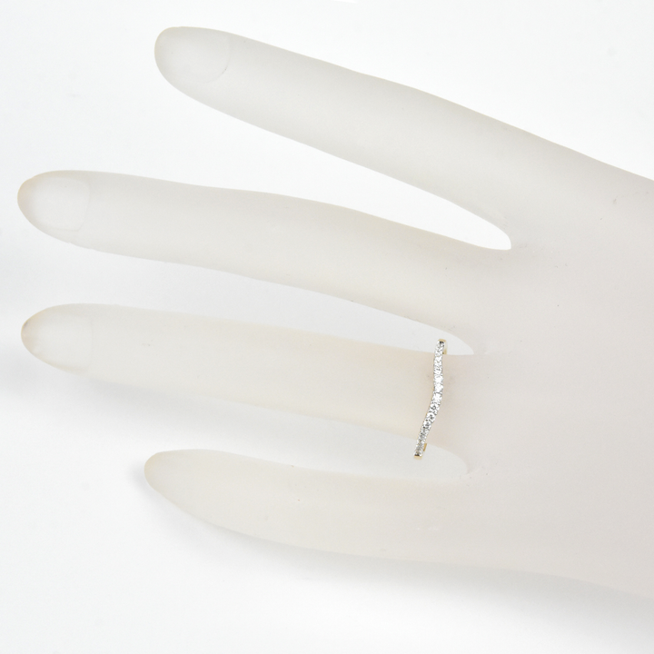 Classic Curved Diamond Band #1 in Yellow Gold - Goldmakers Fine Jewelry