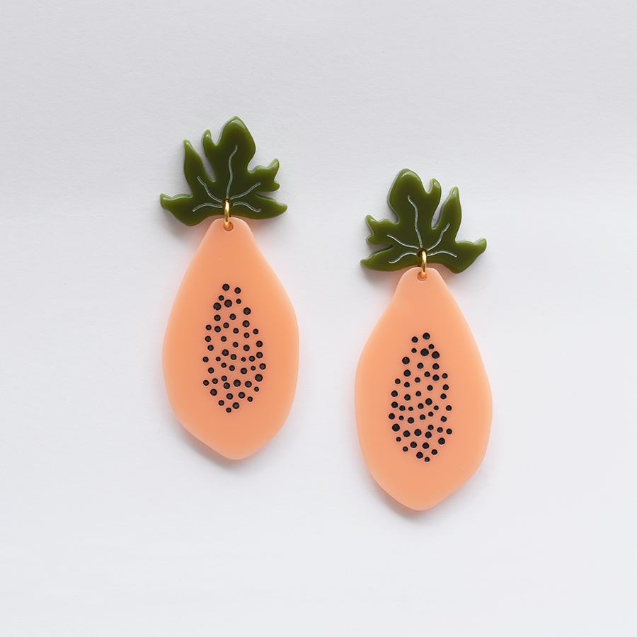 Papaya Post Earrings - Goldmakers Fine Jewelry