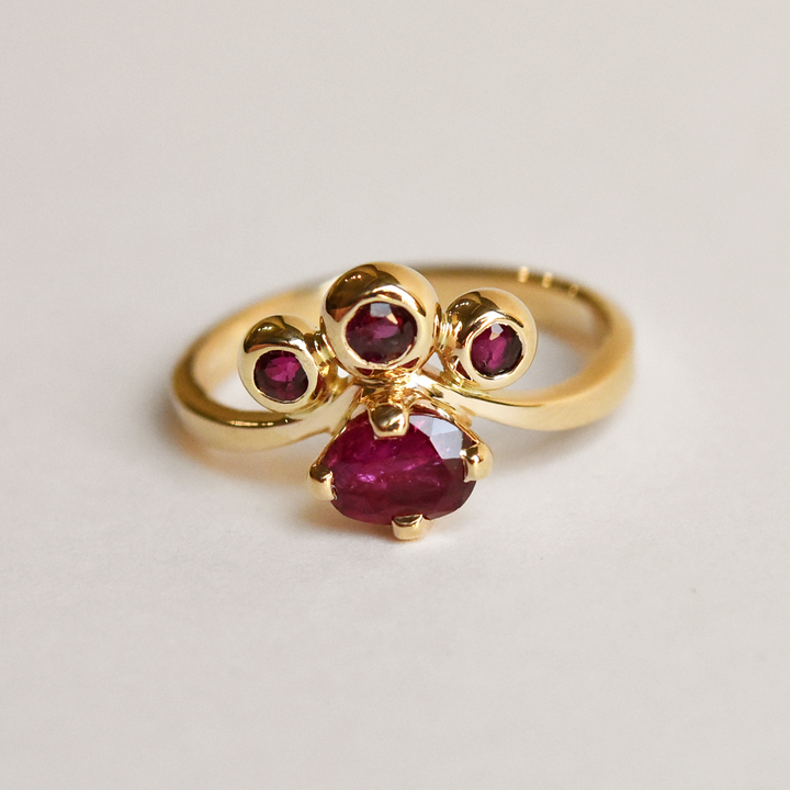 Ruby Engagement Ring in Vintage Style - Goldmakers Fine Jewelry