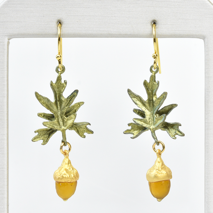Cast Glass Acorn Earrings - Goldmakers Fine Jewelry