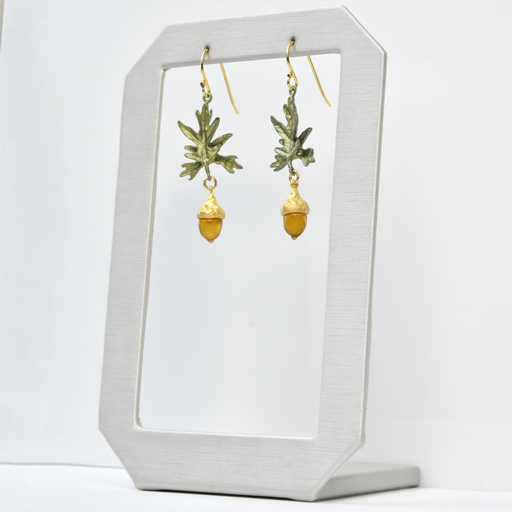 Cast Glass Acorn Earrings - Goldmakers Fine Jewelry