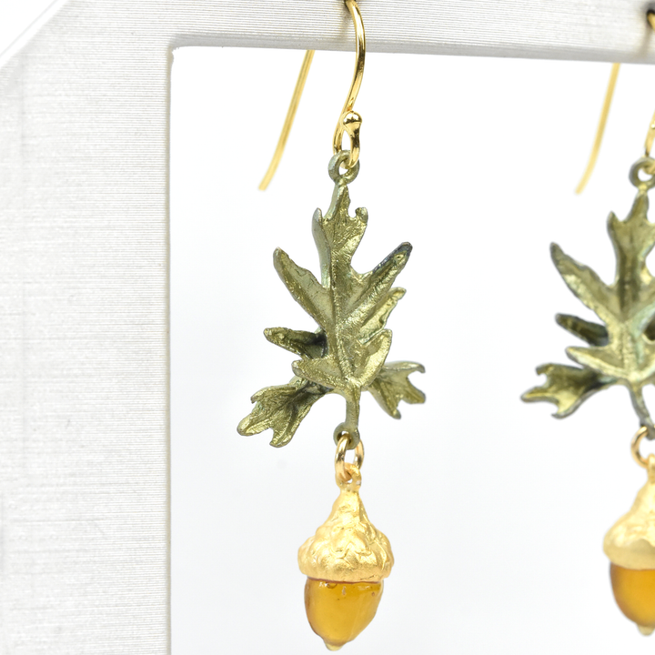Cast Glass Acorn Earrings - Goldmakers Fine Jewelry