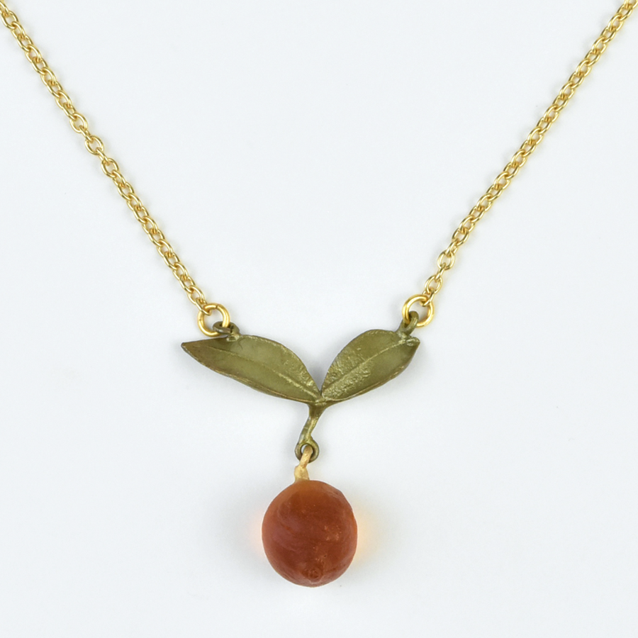 Orange Pendant Necklace - Goldmakers Fine Jewelry