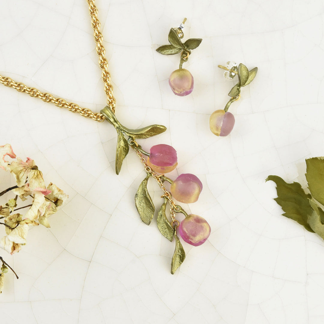 Peach Tree Post Earrings - Goldmakers Fine Jewelry
