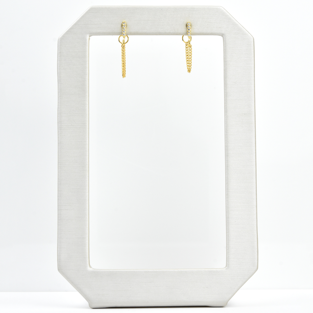 Piper Bar Chain Earrings - Goldmakers Fine Jewelry