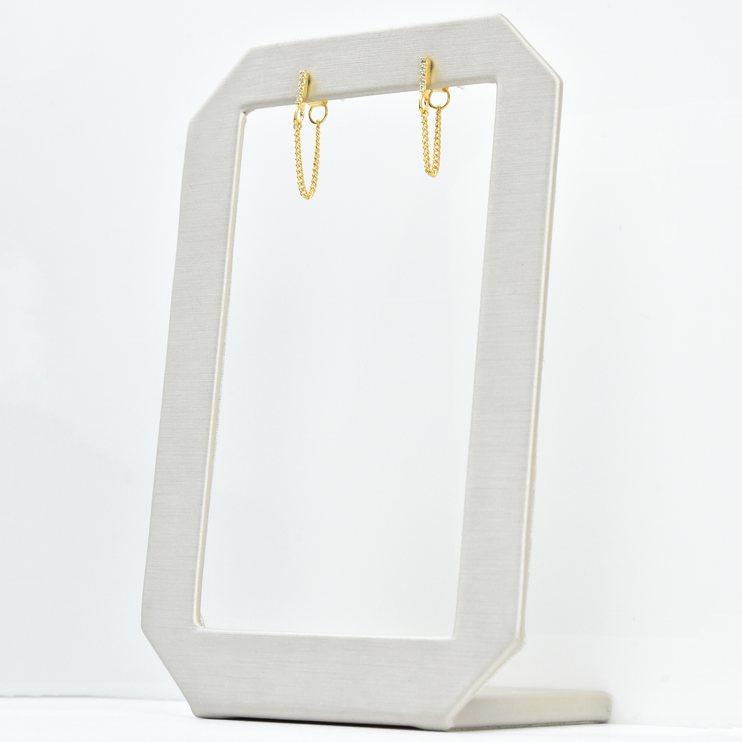 Piper Bar Chain Earrings - Goldmakers Fine Jewelry