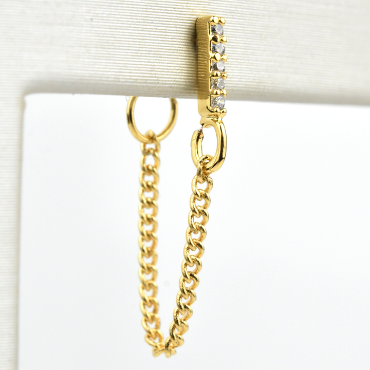 Piper Bar Chain Earrings - Goldmakers Fine Jewelry