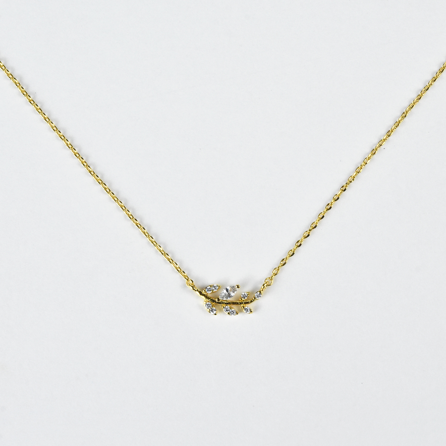Petite Laurel Leaf Necklace - Goldmakers Fine Jewelry
